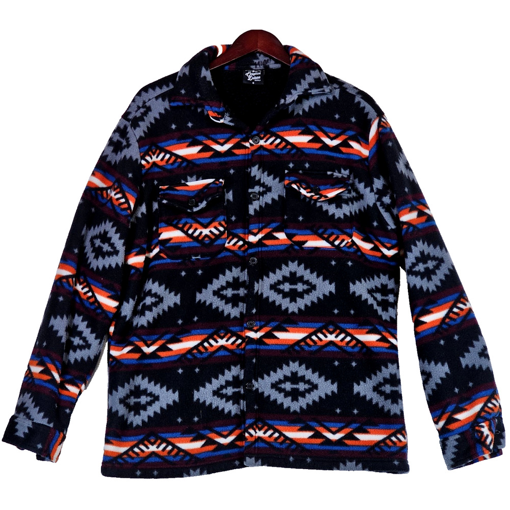 Original Deluxe Supply Sherpa Jacket Southwestern Fleece Button Up Shacket Small